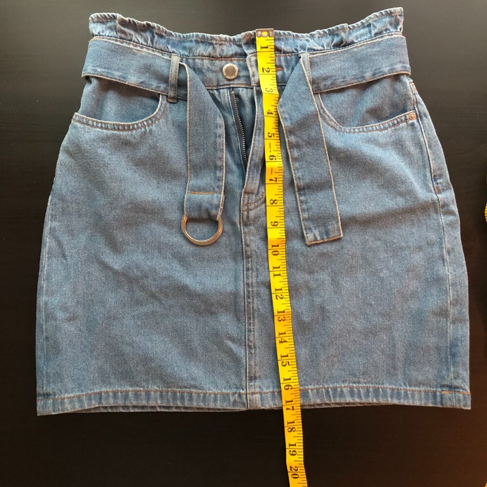 H&M Divided Belted Denim Skirt Mini - Picture 8 of 8